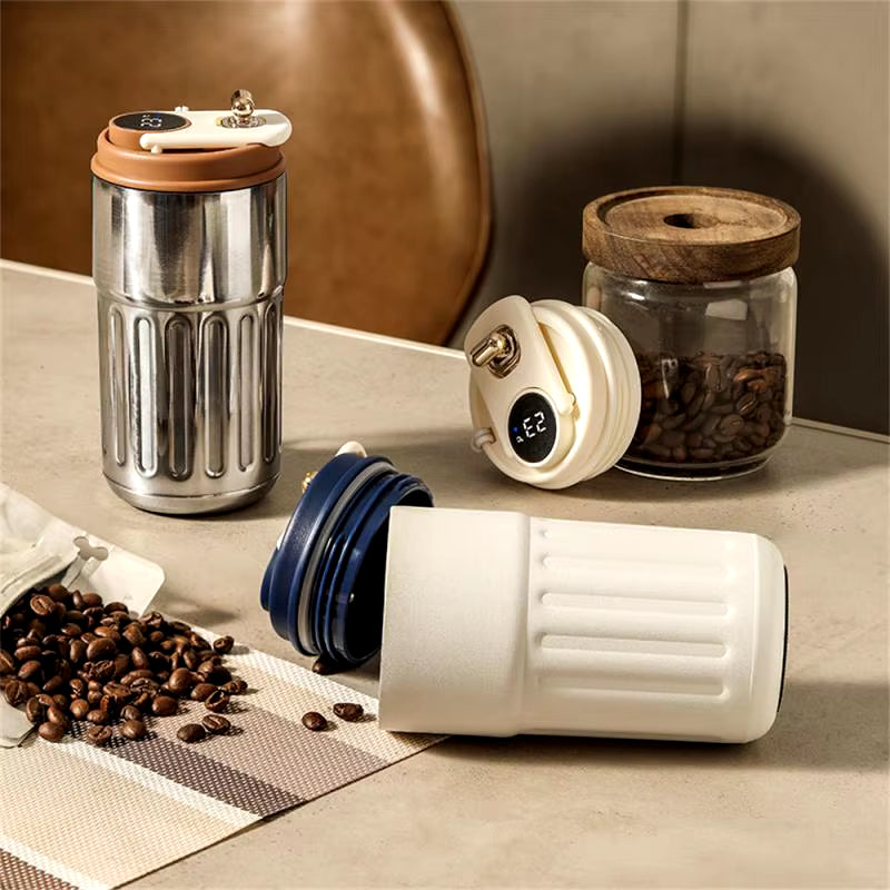 Smart 450ml Thermos Bottle with LED Temperature Display - Premium 316 Stainless Steel Travel Mug for Coffee & Beverages